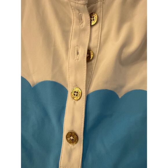 Lilly Pulitzer Luxletic Frida Scallop Polo top Large - Picture 8 of 8